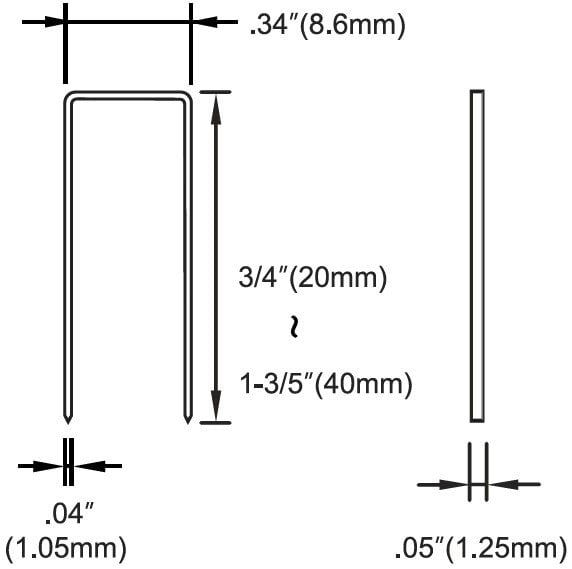 Jitool S740/18 Zımba Ölçüleri